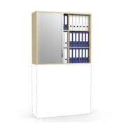Aufsatzschrank MULTI M 271925, abschlie&szlig;bar, 2x3 OH, buche/alusilber, 120x105,5x42cm (BxHxT)
