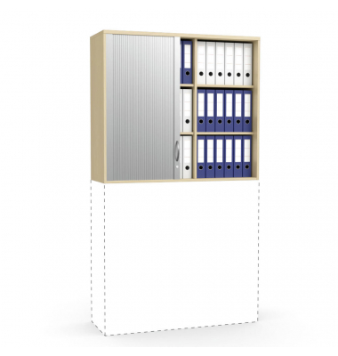 Aufsatzschrank MULTI M 271925, abschlie&szlig;bar, 2x3 OH, buche/alusilber, 120x105,5x42cm (BxHxT)