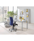 Schreibtisch  Basic MULTI M, 74cm (H), 180x80cm (BxT), rechteckig, lichtgrau / silber