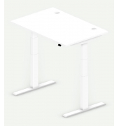 Sitz-Steh-Schreibtisch Comfort Multi M Pro, elektrisch höhenverstellbar, 64-130cm (H), 120x80cm (BxT), rechteckig, weiß / weiß