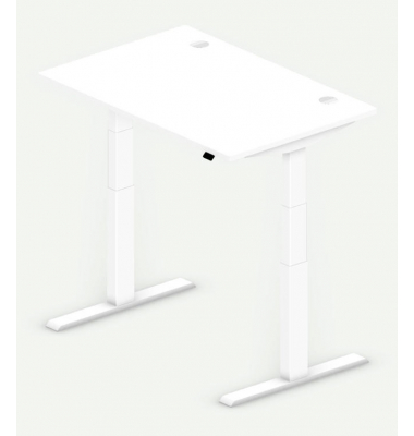 Sitz-Steh-Schreibtisch Comfort Multi M Pro, elektrisch höhenverstellbar, 64-130cm (H), 120x80cm (BxT), rechteckig, weiß / weiß