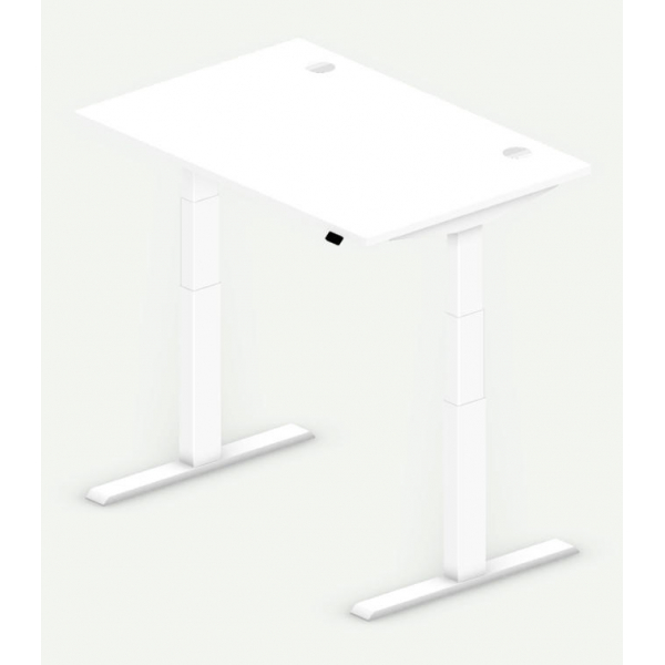 4251635622143 - Sitz-Steh-Schreibtisch Comfort Multi M Pro 281844 elektrisch höhenverstellbar 64-130cm (H) 120x80cm (BxT) rechteckig weiß   