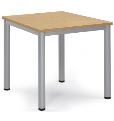 Besprechungstisch 259677, 72cm (H), 80x80cm (BxT), 4 Personen, quadratisch, buche / silber