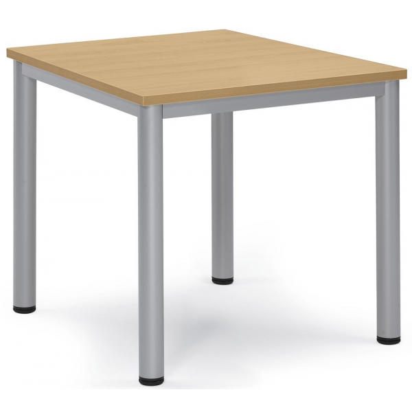 4251635622242 - Besprechungstisch BASE-MODUL Q 72cm (H) 80x80cm (BxT) 4 Personen quadratisch buche   silber 4251635622242 Deskin