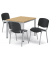 Besprechungstisch 259677, 72cm (H), 80x80cm (BxT), 4 Personen, quadratisch, buche / silber