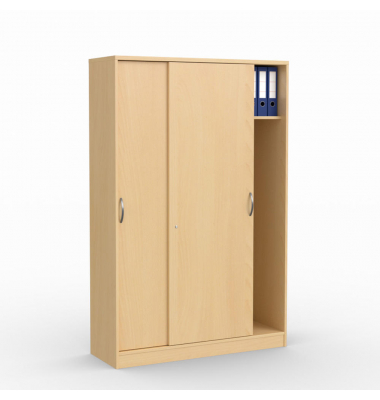 Schiebet&uuml;renschrank MULTI M 259008, abschlie&szlig;bar, 5 OH, buche, 120x183,5x42cm (BxHxT)
