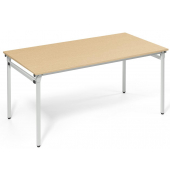 Klapptisch, 160x80cm (BxT), 72cm (H), Holz, rechteckig, buche / silber