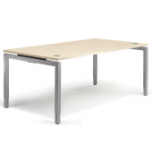 Schreibtisch Comfort MULTI M, manuell höhenverstellbar, 62-82cm (H), 120x80cm (BxT), rechteckig, ahorn / silber