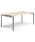 Schreibtisch Comfort MULTI M, manuell höhenverstellbar, 62-82cm (H), 120x80cm (BxT), rechteckig, ahorn / silber
