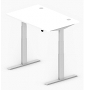 Sitz-Steh-Schreibtisch Comfort Multi M Pro, elektrisch höhenverstellbar, 64-130cm (H), 120x80cm (BxT), rechteckig, weiß / silber