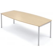 Konferenztisch 272882, 74,5cm (H), 180x100cm (BxT), 8 Personen, Tonnenform, ahorn / silber