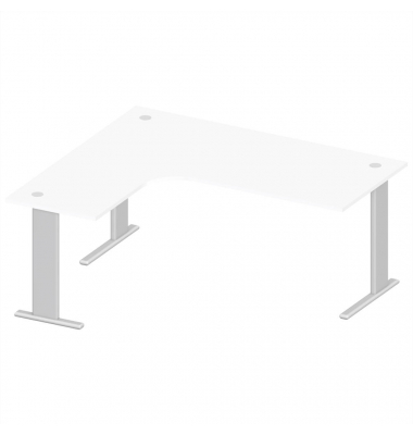 Schreibtisch Jumboform Basic M MULTI M, 74cm (H), 180x160cm (BxT), L-Form, weiß / silber Schreibtisch Jumboform Basic M MULTI M, 74cm (H), 180x160cm (BxT), L-Form, weiß / silber