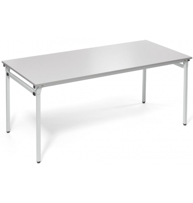 Klapptisch, 180x80cm (BxT), 72cm (H), Holz, rechteckig, lichtgrau / lichtgrau