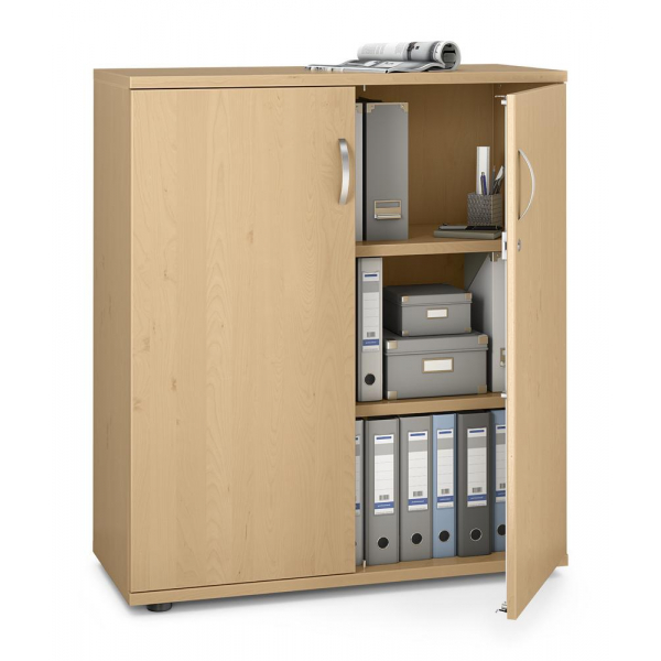 4251635623645 - Flügeltürenschrank MULTI M pro 270133 abschließbar 3 OH buche 100x114x42cm BxHxT) 4251635623645 Deskin