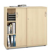 Schiebet&uuml;renschrank MULTI M pro 270176, abschlie&szlig;bar, 2x3 OH, ahorn, 120x114x42cm (BxHxT)