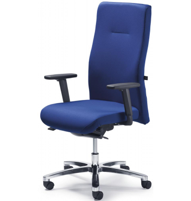 Bürodrehstuhl BIG STAR 30, blau / silber, mit Armlehnen, bis 150kg, ohne Kopfstütze