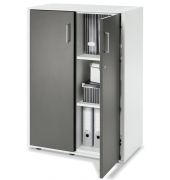 Aktenschrank EVO 271038, abschlie&szlig;bar, 2x3 OH, wei&szlig;/anthrazit, 80x112,5x42cm (BxHxT)