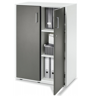 Aktenschrank EVO 271038, abschlie&szlig;bar, 2x3 OH, wei&szlig;/anthrazit, 80x112,5x42cm (BxHxT)
