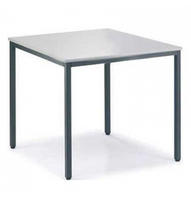 Besprechungstisch 221506, 72cm (H), 80x80cm (BxT), 4 Personen, quadratisch, lichtgrau / anthrazit