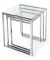 Beistelltisch, 55cm (H), 50x50cm (BxT), quadratisch, transparent / chrom
