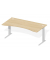 Schreibtisch Cockpit Comfort M MULTI M, manuell höhenverstellbar, 64-84cm (H), 180x95cm (BxT), Cockpitform, buche / silber