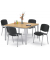Besprechungstisch 259710, 72cm (H), 120x120cm (BxT), 8 Personen, quadratisch, buche / silber