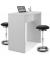 Bistrotisch Standard, 113cm (H), 100x60cm (BxT), rechteckig, lichtgrau / wei&szlig;