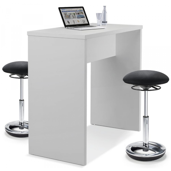 4251635624680 - Bistrotisch 113cm (H) 100x60cm (BxT) rechteckig lichtgrau   weiß 4251635624680 Deskin