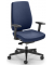 Bürostuhl Ergo SIT, blau / schwarz, mit Armlehnen, bis 110kg, ohne Kopfstütze