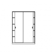 Schiebet&uuml;renschrank CONCEPT LINE 270273, abschlie&szlig;bar, 5 OH, alusilber/buche, 120x190x42cm (BxHxT)