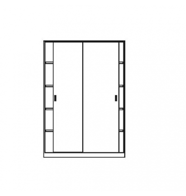 Schiebet&uuml;renschrank CONCEPT LINE 270273, abschlie&szlig;bar, 5 OH, alusilber/buche, 120x190x42cm (BxHxT)