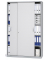 Schiebet&uuml;renschrank CONCEPT LINE 270273, abschlie&szlig;bar, 5 OH, alusilber/buche, 120x190x42cm (BxHxT)