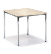 Besprechungstisch 248683, 72cm (H), 80x80cm (BxT), 4 Personen, quadratisch, ahorn / chrom