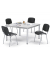 Besprechungstisch 259709, 72cm (H), 120x120cm (BxT), 8 Personen, quadratisch, lichtgrau / silber
