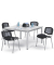 Besprechungstisch 259709, 72cm (H), 120x120cm (BxT), 8 Personen, quadratisch, lichtgrau / silber