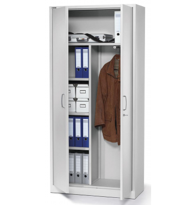 Stahlschrank BASE L 220922, abschlie&szlig;bar, 5 OH, lichtgrau, 92x195x42cm (BxHxT)