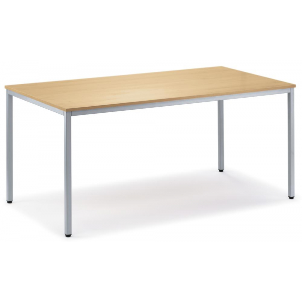 4251635626356 - Schreibtisch 274060 72cm (H) 1600mmx800mm (BxT) rechteckig buche   Lichtgrau RAL 7035 4251635626356 DESKIN