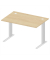 Schreibtisch Basic M MULTI M, 74cm (H), 120x80cm (BxT), rechteckig, buche / silber