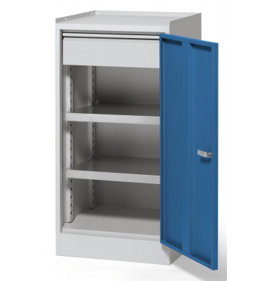 Stahlschrank WS PROFI SYSTEM 260642, abschlie&szlig;bar, lichtgrau/enzianblau, 50x100x50cm (BxHxT)