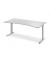 Schreibtisch Cockpit Basic M MULTI M, 74cm (H), 180x95cm (BxT), Cockpitform, lichtgrau / silber