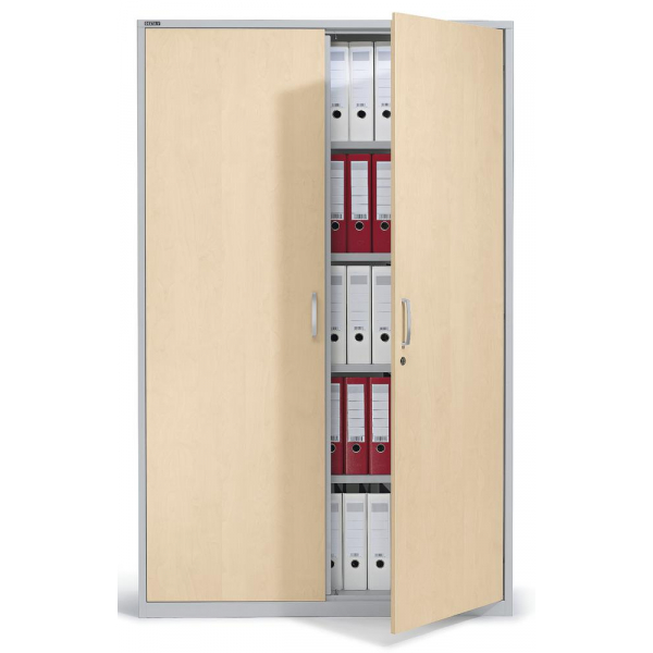 4251635627179 - Flügeltürenschrank CONCEPT LINE 270244 abschließbar 5 OH alusilber ahorn 80x190x42cm (BxHxT) 4251635627179 Deskin