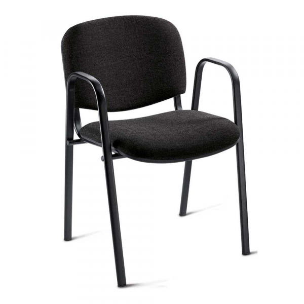 4251635627285 - Besucherstuhl ISO schwarz   schwarz mit Armlehnen 4-Fuß-Gestell 4251635627285 Deskin