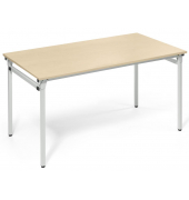 Klapptisch, 140x70cm (BxT), 72cm (H), Holz, rechteckig, ahorn / silber