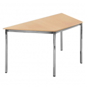 Besprechungstisch 248698, 72cm (H), 160x80cm (BxT), 3 Personen, Trapezform, buche / chrom