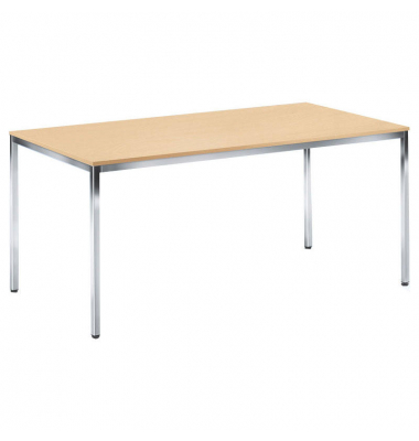 Besprechungstisch 248686, 72cm (H), 120x80cm (BxT), 6 Personen, rechteckig, buche / chrom