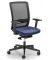 Bürodrehstuhl Ergo SIT, schwarz/blau / schwarz, mit Armlehnen, bis 110kg, ohne Kopfstütze