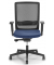 Bürodrehstuhl Ergo SIT, schwarz/blau / schwarz, mit Armlehnen, bis 110kg, ohne Kopfstütze