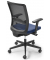 Bürodrehstuhl Ergo SIT, schwarz/blau / schwarz, mit Armlehnen, bis 110kg, ohne Kopfstütze