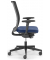 Bürodrehstuhl Ergo SIT, schwarz/blau / schwarz, mit Armlehnen, bis 110kg, ohne Kopfstütze