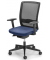 Bürodrehstuhl Ergo SIT, schwarz/blau / schwarz, mit Armlehnen, bis 110kg, ohne Kopfstütze